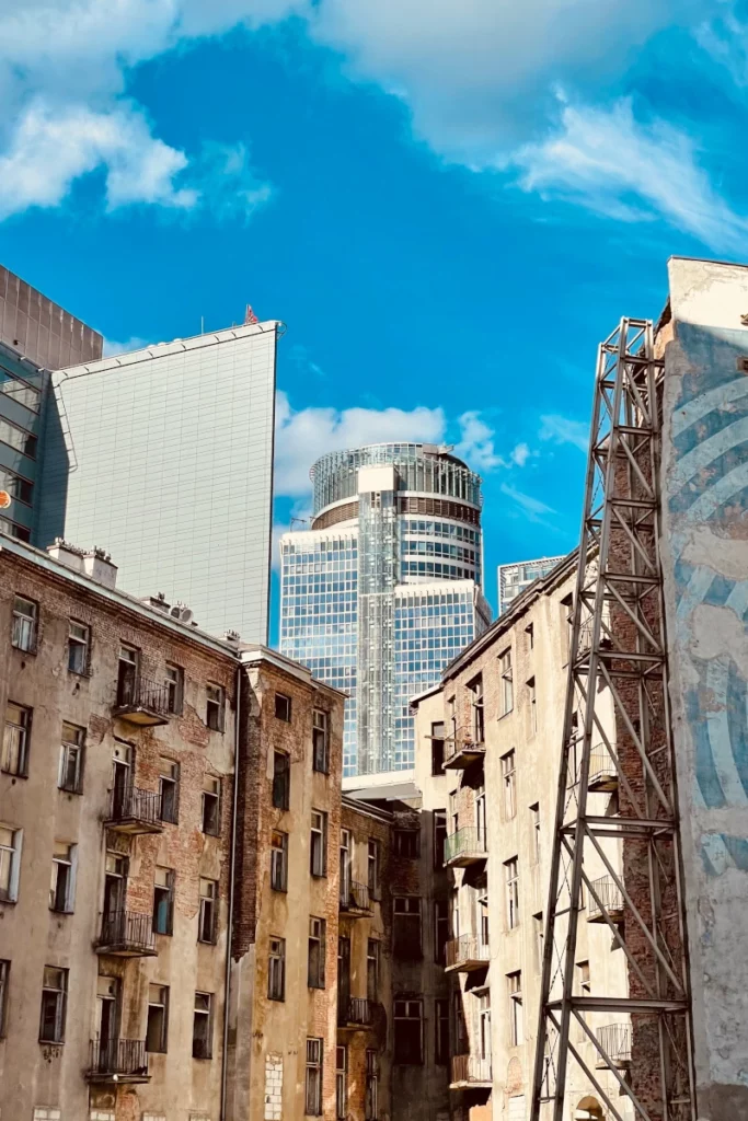 old and new architecture in warsaw