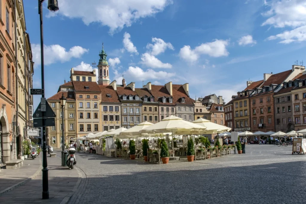 Restaurants in old town in Warsaw
