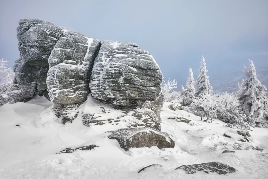 winter landscape in karkonosze poland